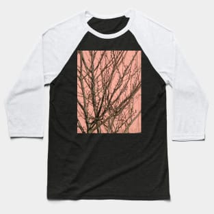 Bare tree against a pink wall Baseball T-Shirt